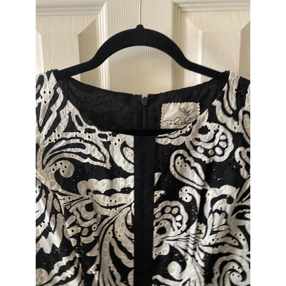 Anthropologie Tabitha Womens Lace Eyelet Overlay Sleeveless Sheath Mini Dress 6 - Picture 3 of 10